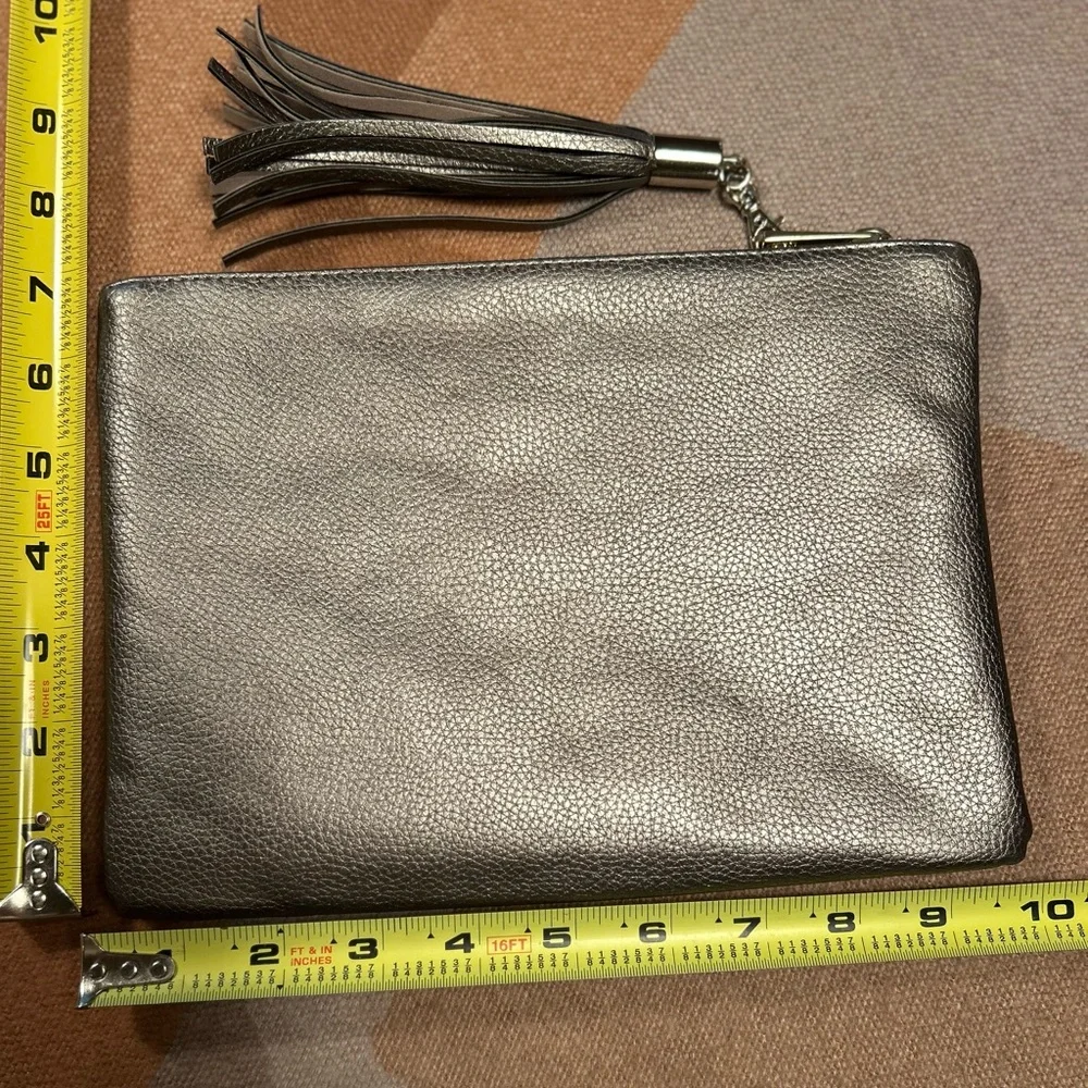 Silver 𝅺Merona clutch faux leather